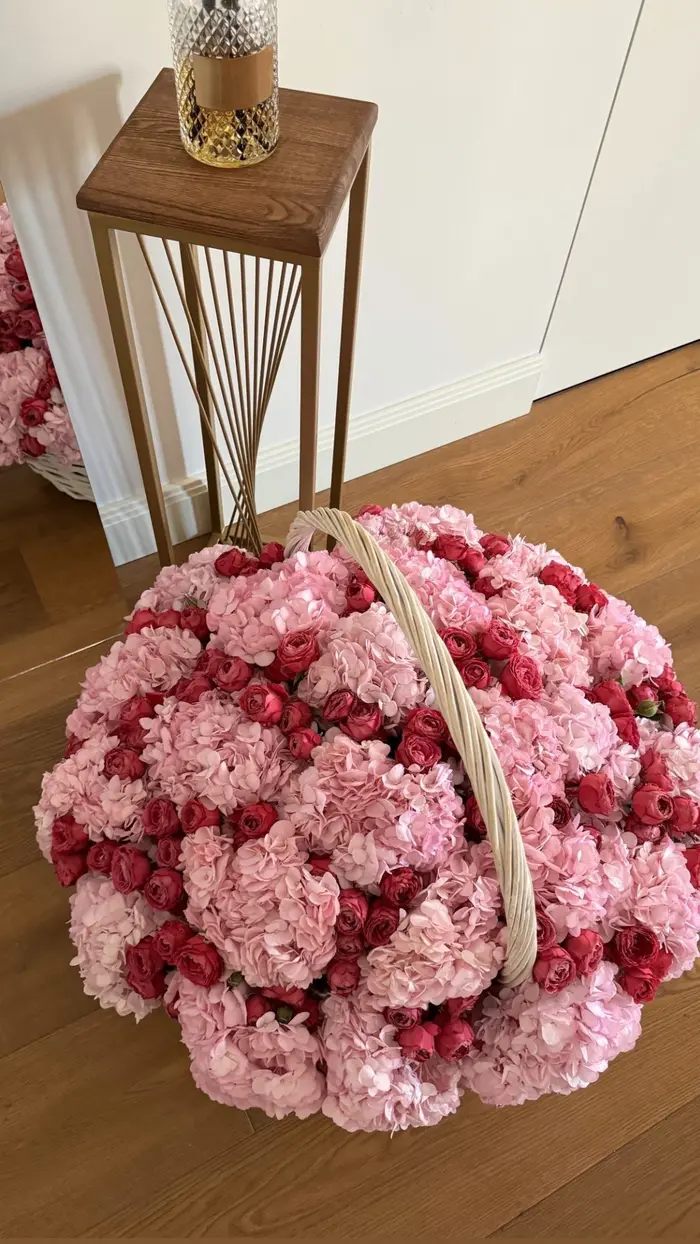 Rosé Hydrangea Basket