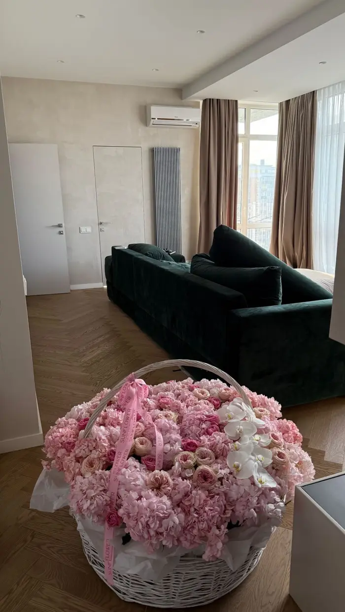 Blush Peony Basket